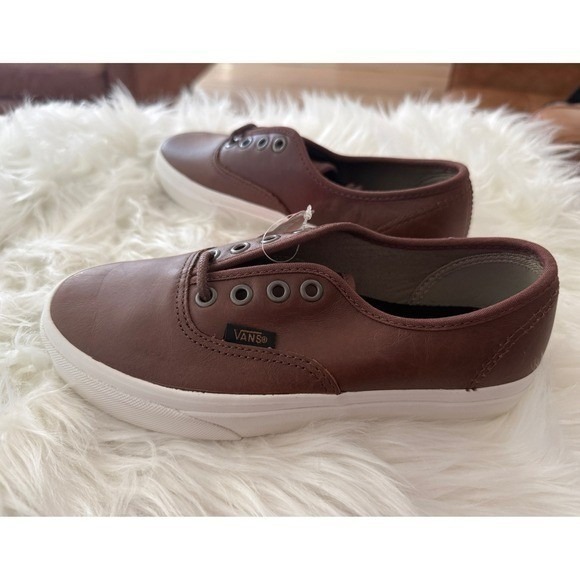 Vans Authentic Leather Sneakers Womens Size‎ 5.5 NEW Brown - Picture 5 of 8